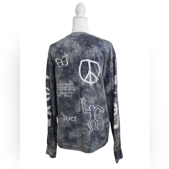 CHNGE Women's Gray/Black Tie-Dye Long Sleeve Top Size Medium - Picture 4 of 10